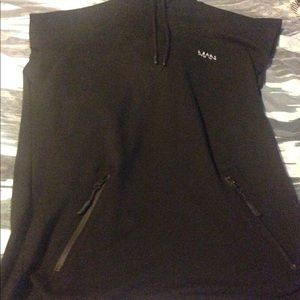 Black sleeveless hoodie